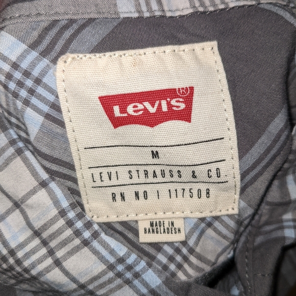 New Men's Levi's Long sleeve Gray Castlerock Button Up Medium XXL - Picture 5 of 5